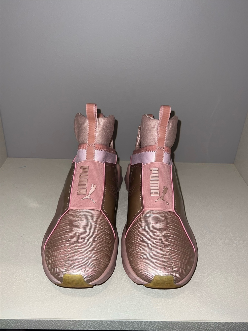Puma Pink Metallic Slip-On Sneakers